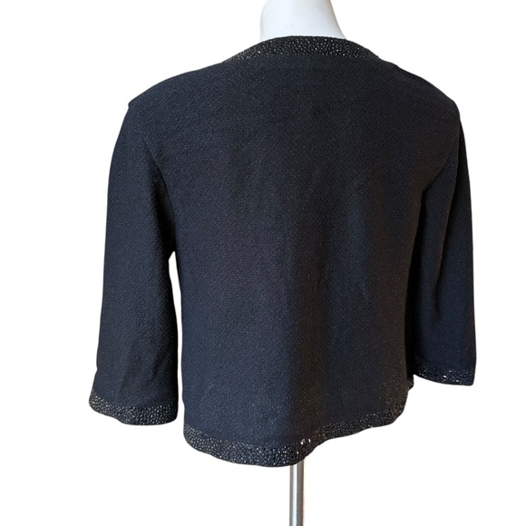 St. John Beaded Trim Black Jacket, Sz 8 - Picture 5 of 14